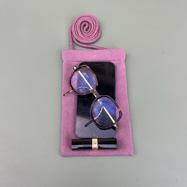 La pochette bandoulière Molleton Bio - Violine - en pré-commande