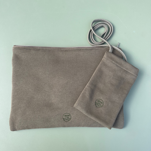 La pochette bandoulière Molleton Bio - Kaki - en pré-commande