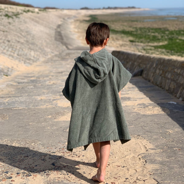 Poncho Coton Bio - 4/8-ans - Sauge
