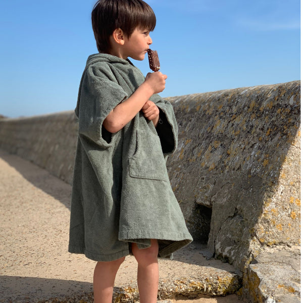 Poncho Coton Bio - 4/8-ans - Sauge