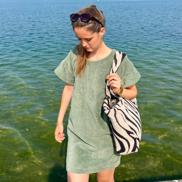 Short Beach Dress - Sixties Summer - Sage