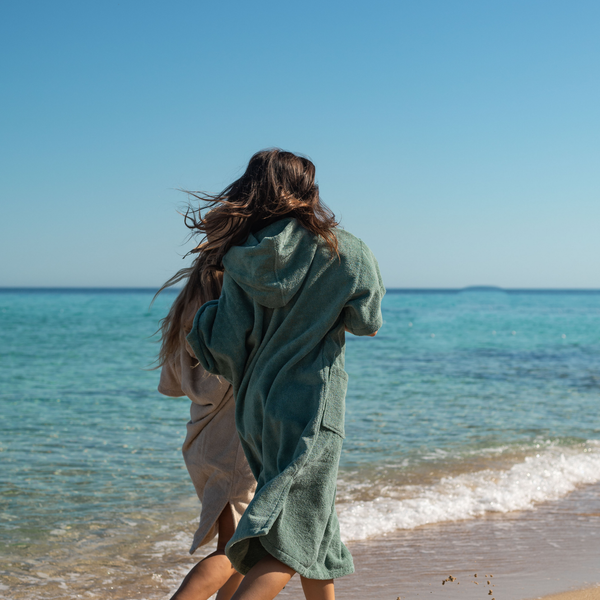 Poncho Premium coton bio - Vert Céladon