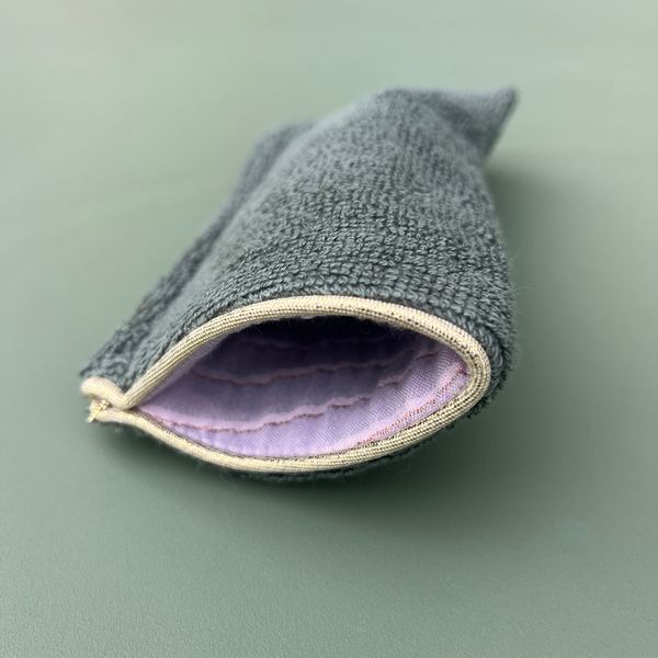 Etui lunettes MADE IN FRANCE - Sauge doublure Parme Lurex