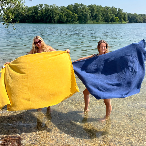 Serviette de plage bi-face Single Curry
