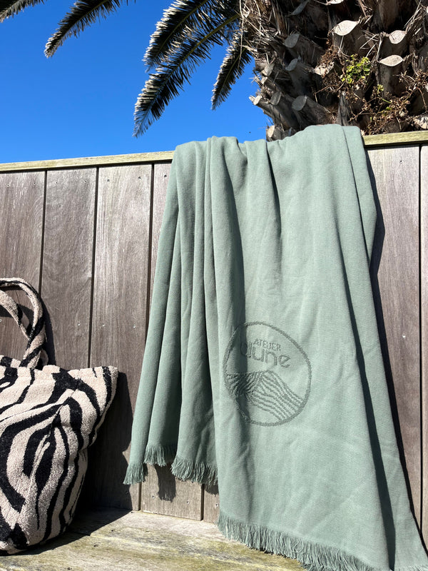 Serviette de plage bi-face Single Sauge