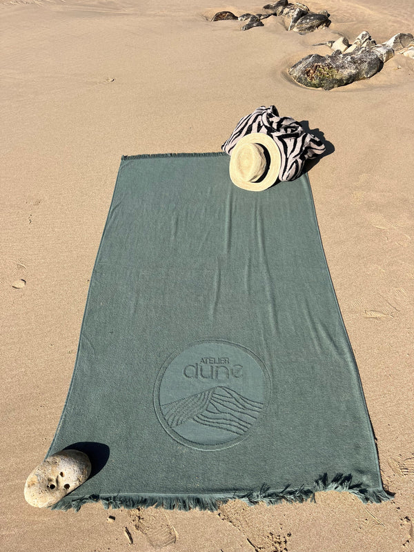 Serviette de plage bi-face Single Sauge