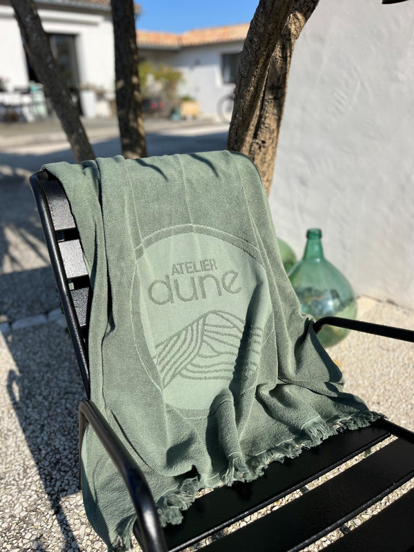 Serviette de plage bi-face Single Sauge