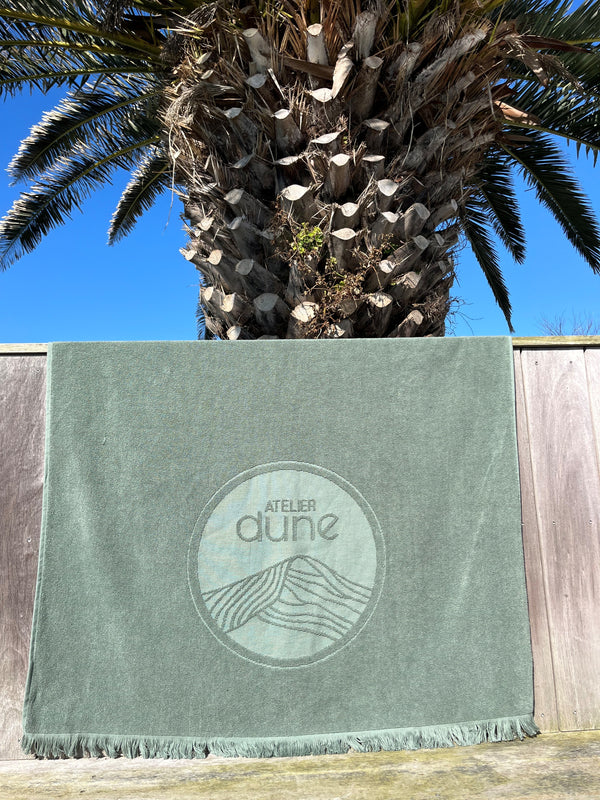 Serviette de plage bi-face Single Sauge