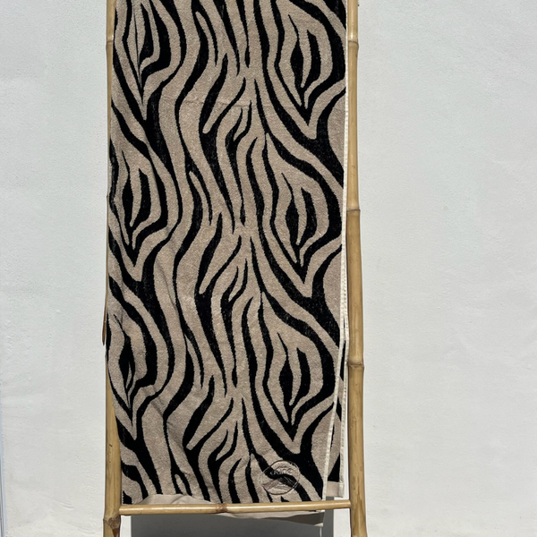 Drap de Plage Moelleux Coton Bio - Zèbre Velours - pré-commande