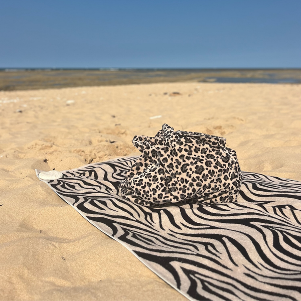 Drap de Plage Moelleux Coton Bio - Zèbre Velours - pré-commande