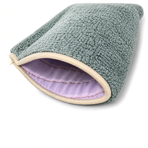 Etui à Lunettes Made in France - Sauge doublure Mauve Lurex