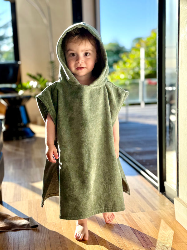 Poncho Coton Bio enfant 4-8 ans - Rose Malabar