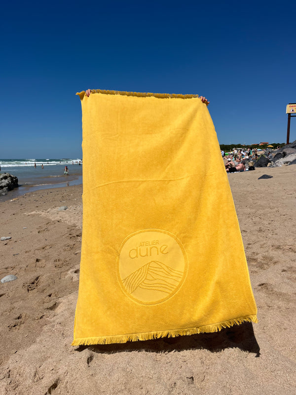 Serviette de plage bi-face Single Curry