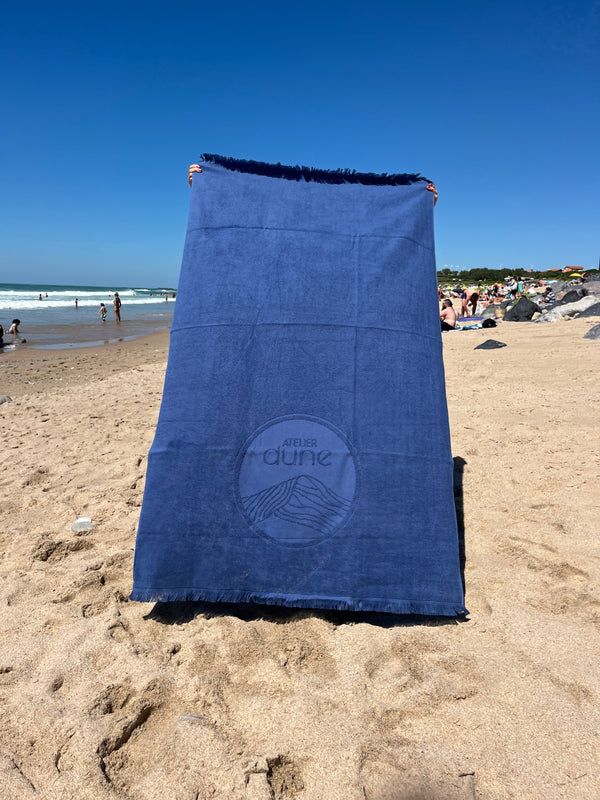 Serviette de plage bi-face Single Outremer