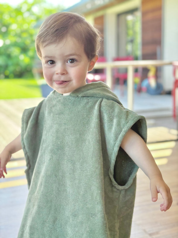 Poncho Coton Bio enfant 4-8 ans - Rose Malabar
