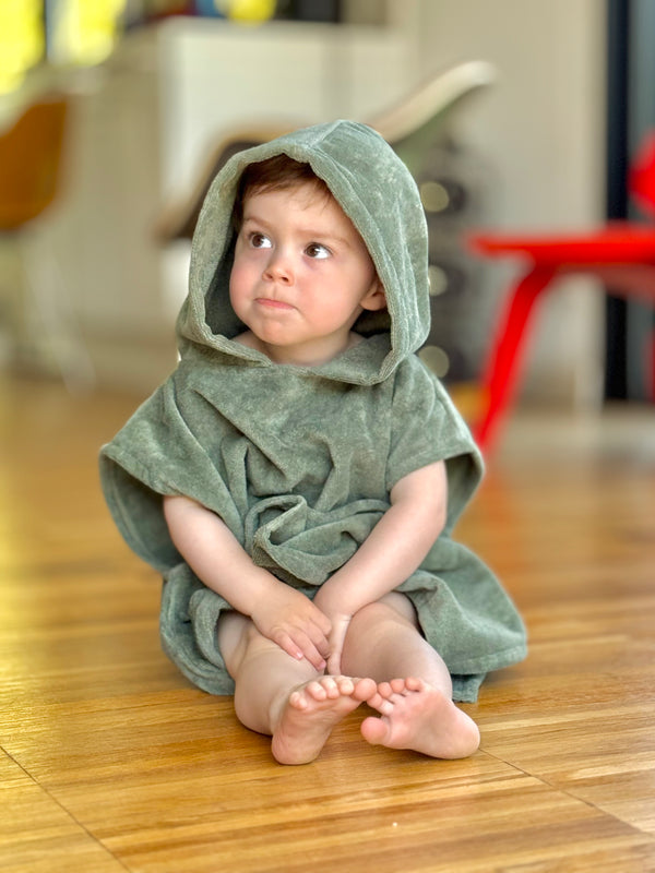 Poncho Coton Bio enfant 4-8 ans - Rose Malabar