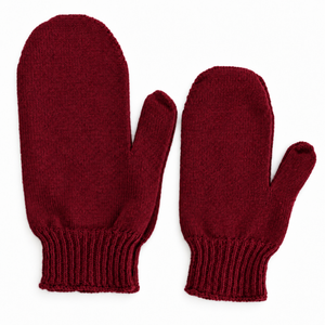 Moufles laine Mérinos - Burgundy- en précommande