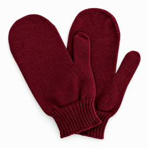 Moufles laine Mérinos - Burgundy- en précommande