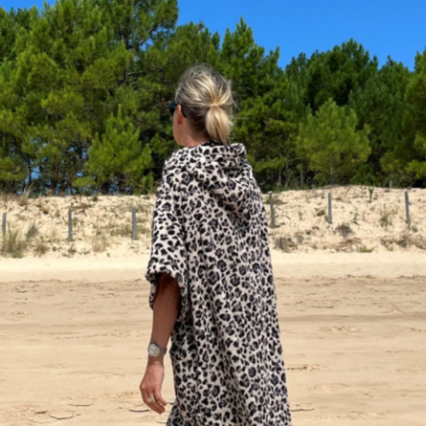 Poncho Léger Coton Bio - Femme - Léopard Velours