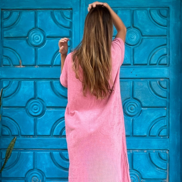 Poncho Léger Coton Bio - Femme - Rose Malabar - en Pré-commande