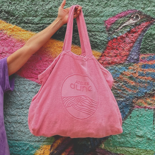 Cabas idéal M - Rose Malabar Velours