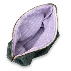 Trousse Made in France - Sauge doublure Mauve Lurex