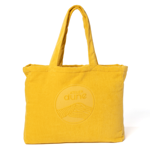 Cabas ideal M en coton biologique velours coloris curry - Atelier Dune