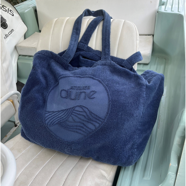 Cabas ideal M en coton biologique coloris outremer - Atelier Dune