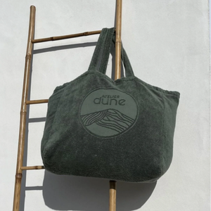 Cabas ideal M en coton biologique coloris sauge - Atelier Dune