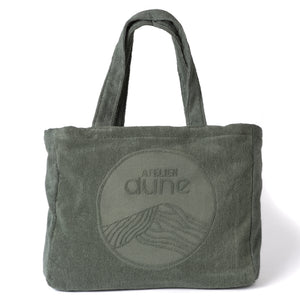 Cabas ideal M en coton biologique coloris sauge - Atelier Dune
