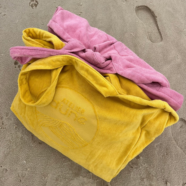 Cabas ideal XL en coton biologique velours coloris curry - Atelier Dune