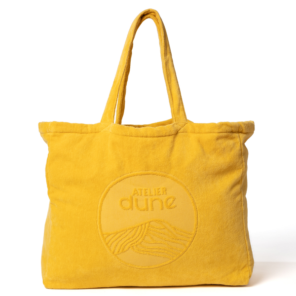 Cabas ideal XL en coton biologique velours coloris curry - Atelier Dune