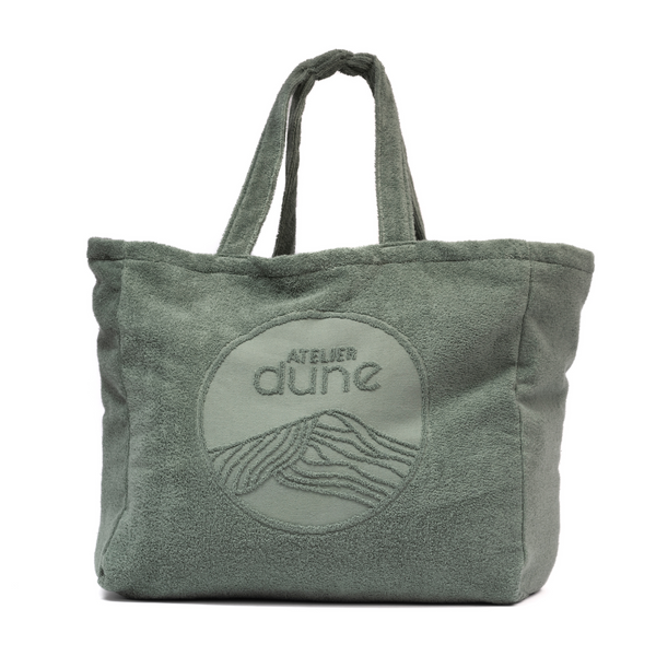 Cabas ideal XL en coton biologique coloris sauge - Atelier Dune