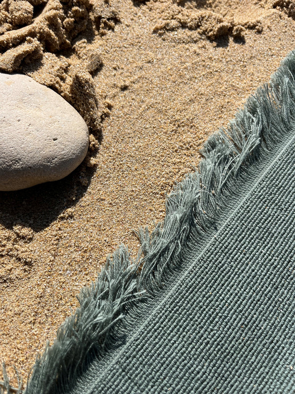 Serviette de plage bi-face Single Sauge