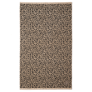 Drap de plage moelleux en coton biologique velours motif leopard - Atelier Dune