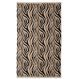 Drap de plage moelleux en coton biologique velours motif zebre - Atelier Dune