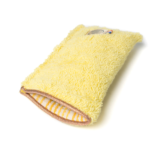 Etui a lunettes made in France coloris jaune poussin - vue de face - Atelier Dune