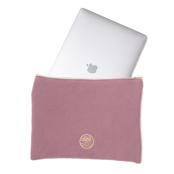 Housse pour ordinateur 13 pouces en molleton biologique coloris lilas - Atelier Dune