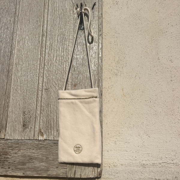 Pochette bandouliere en molleton biologique coloris creme - Atelier Dune