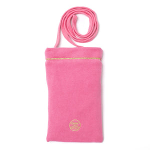Pochette bandouliere en molleton biologique coloris rose fuschia - Atelier Dune