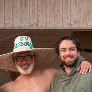 Poncho de bain adulte en coton biologique coloris sauge - Atelier Dune