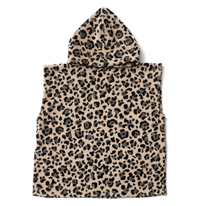Packshot poncho bebe 0-3 ans en coton biologique motif leopard - Atelier Dune