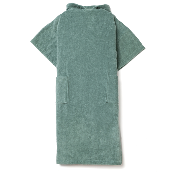 Poncho de bain en coton biologique céeadon - vue face avant - Atelier Dune