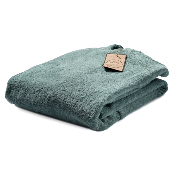 Poncho de bain personnalisable en coton biologique coloris celadon- Atelier Dune