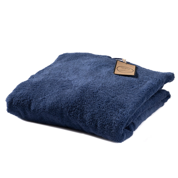 Poncho de bain personnalisable en coton biologique coloris outremer - Atelier Dune