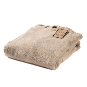 Poncho de bain personnalisable en coton biologique coloris sable- Atelier Dune