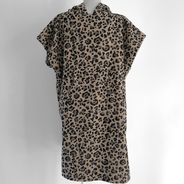 Poncho enfant 10 ans et plus en coton biologique motif leopard - Atelier Dune