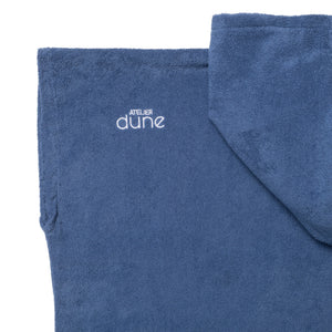 Poncho enfant 10 ans et plus en coton biologique coloris outremer - Atelier Dune