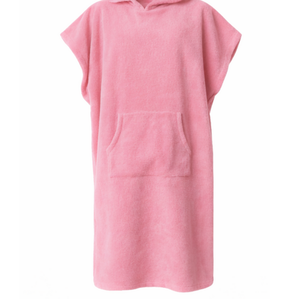 Poncho leger femme en coton biologique rose malabar - vue packshot - Atelier Dune