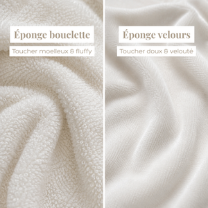 image comparative du velours et de la bouclette chez Atelier Dune 